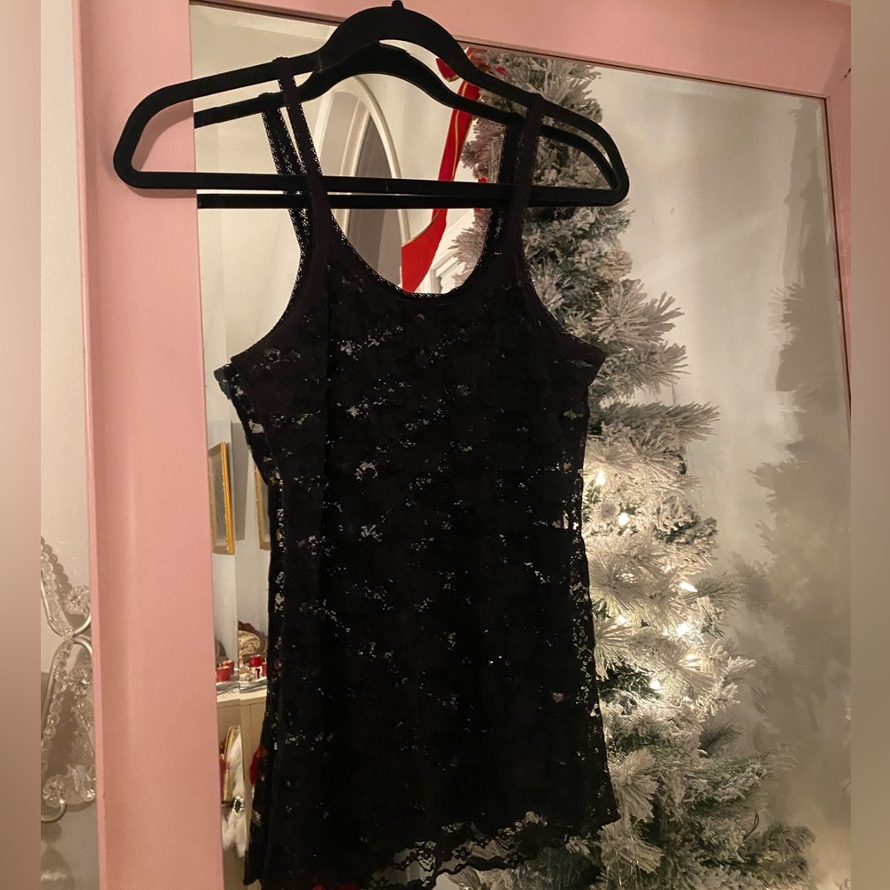 Black lace cami shirt